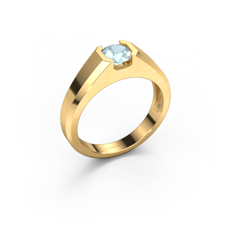 Image of Men's ring Indigo 585 gold Aquamarine 6 mm