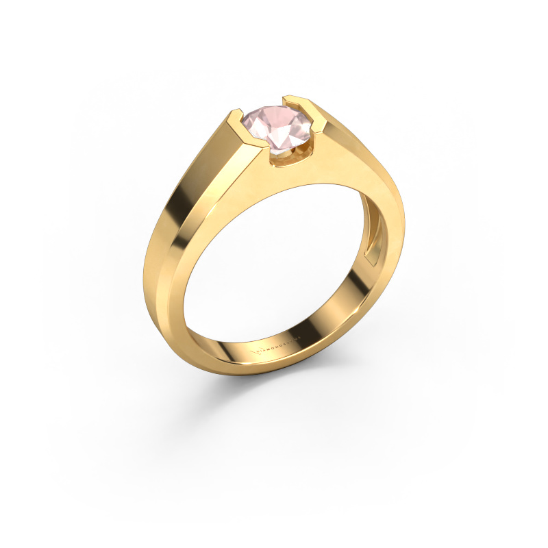 Image of Men's ring Indigo 585 gold Morganite champagne 6 mm