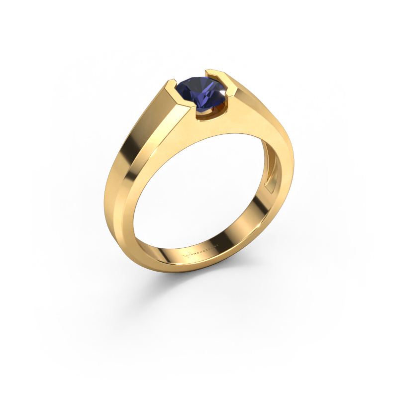 Bild von Herrenring Indigo 585 Gold Saphir 6 mm