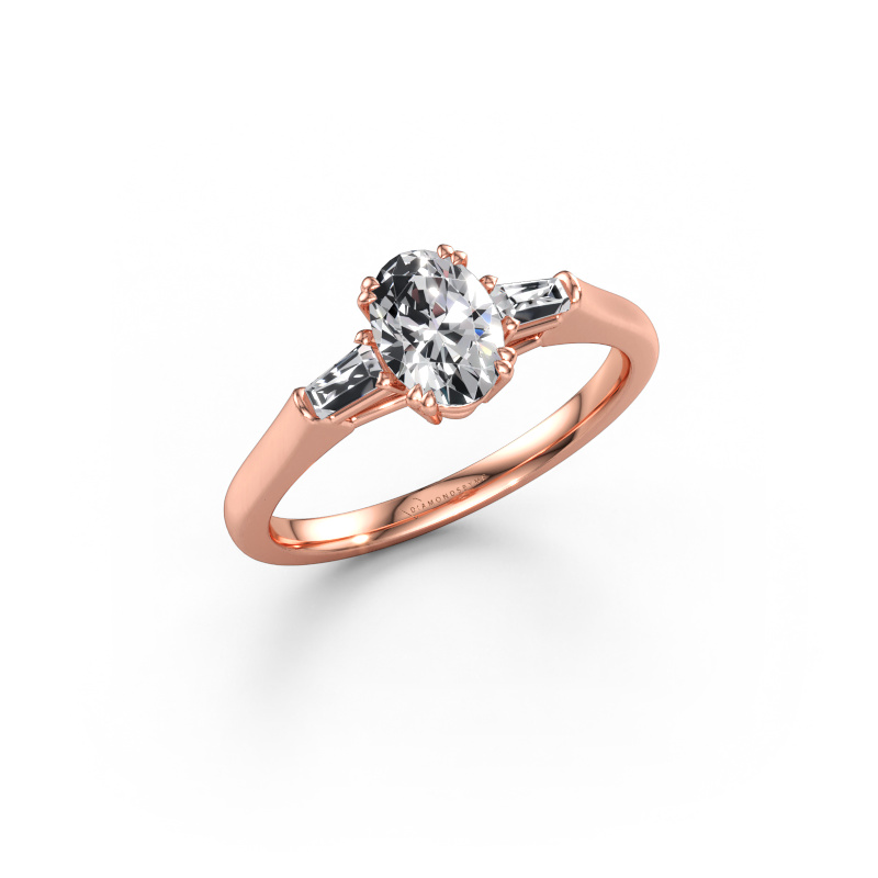 Immagine di Anello di fidanzamento Indy OVL 585 oro rosa Diamante 0.880 crt
