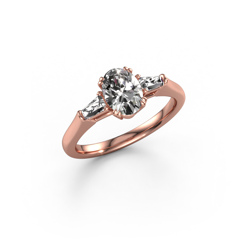 Bild von Verlobungsring Indy OVL 585 Roségold Custom diamant 8x6 mm