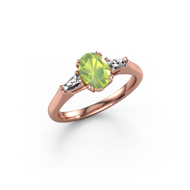 Image of Engagement ring Indy OVL 585 rose gold Peridot 8x6 mm