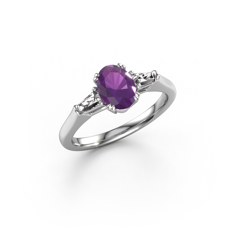 Bild von Verlobungsring Indy OVL 950 Platin Amethyst 8x6 mm
