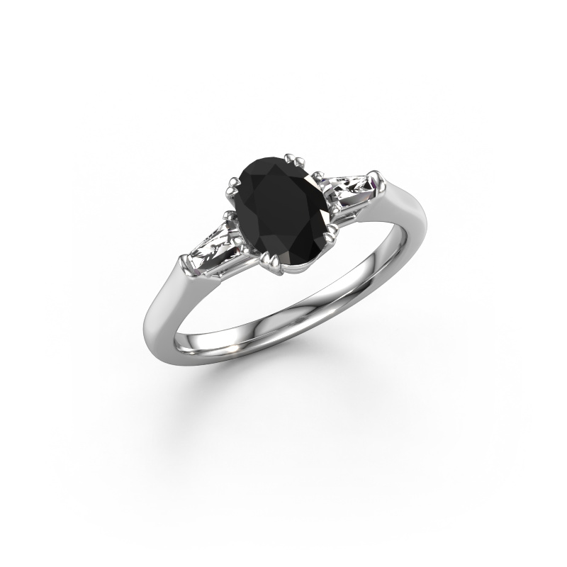 Bild von Verlobungsring Indy OVL 950 Platin Schwarz Diamant 1.820 crt