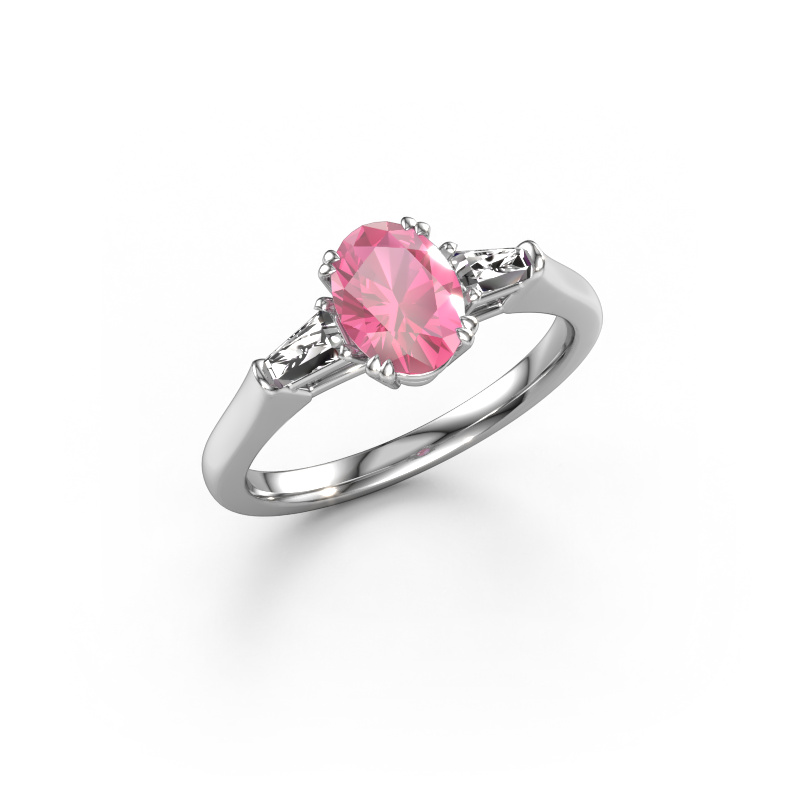 Bild von Verlobungsring Indy OVL 950 Platin Pink Saphir 8x6 mm