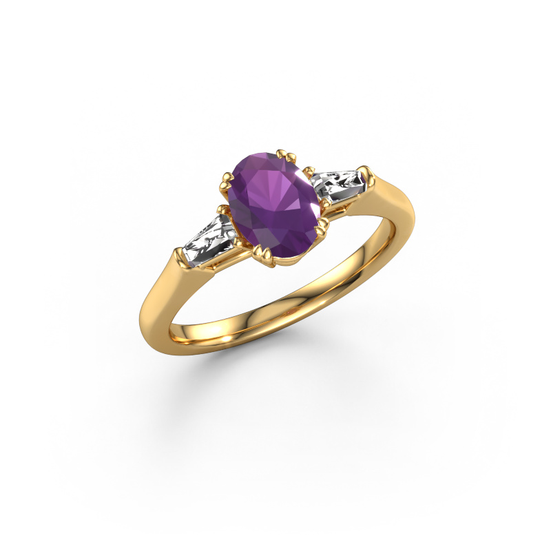 Image of Engagement ring Indy OVL 585 gold Amethyst 8x6 mm