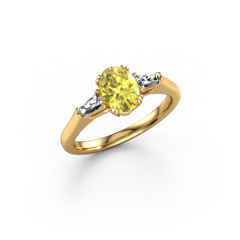 Bild von Verlobungsring Indy OVL 585 Gold Gelber Labor Diamant 8x6 mm