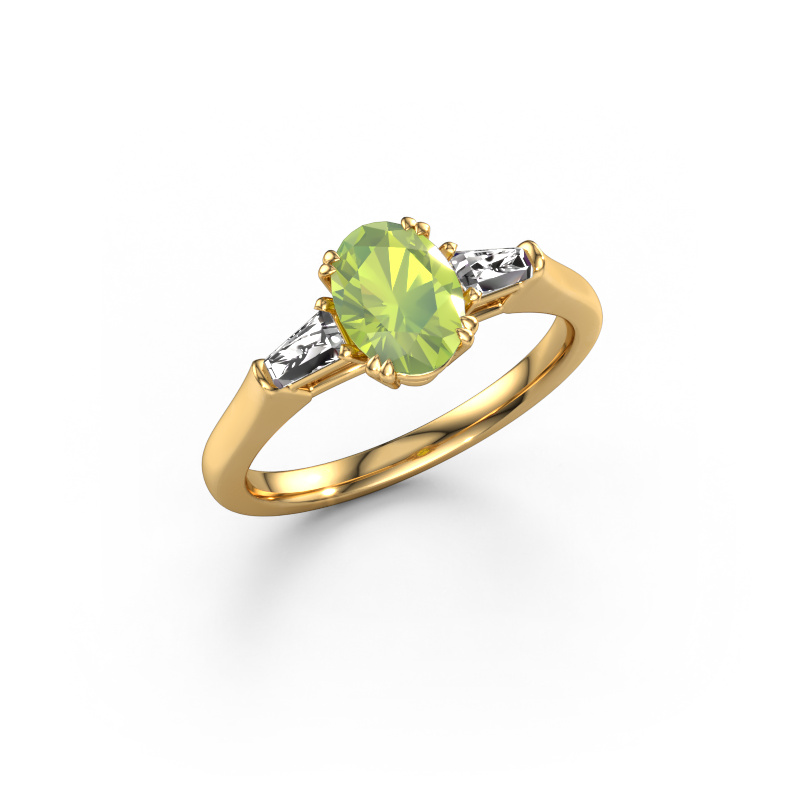 Bild von Verlobungsring Indy OVL 585 Gold Peridot 8x6 mm