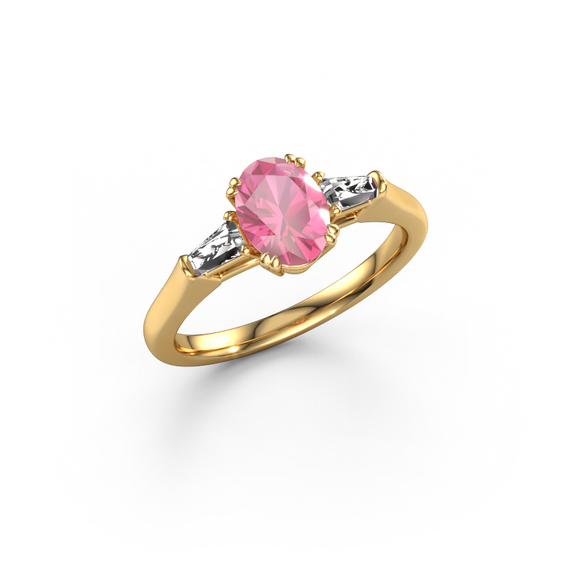 Bild von Verlobungsring Indy OVL 585 Gold Pink Saphir 8x6 mm