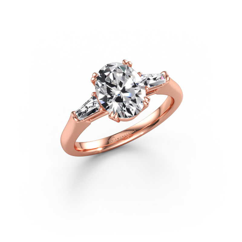 Immagine di Anello di fidanzamento Indy OVL 585 oro rosa Diamante 3.02 crt