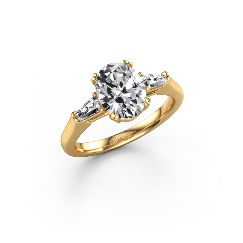 Image of Engagement ring Indy OVL 585 gold Lab grown diamond 3.02 crt
