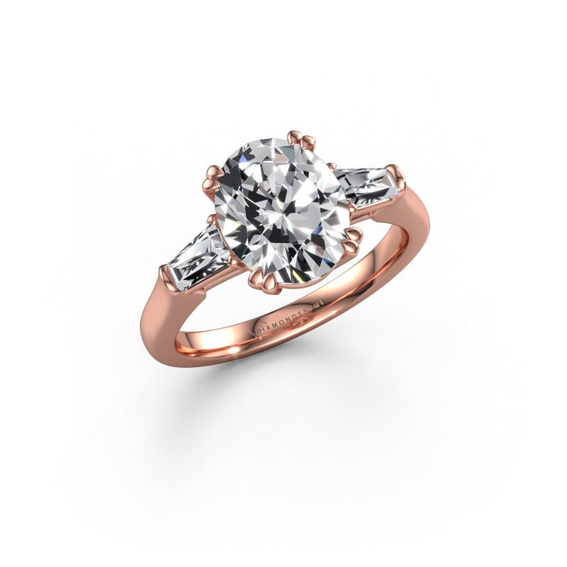 Image of Engagement ring Indy OVL 585 rose gold Lab grown diamond 4.37 crt
