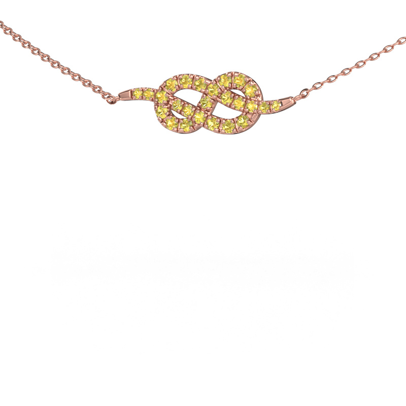 Image of Necklace Infinity 1 585 rose gold Yellow sapphire 1.1 mm