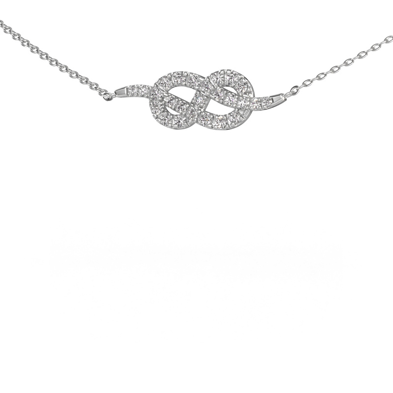 Afbeelding van Ketting Infinity 1 585 witgoud Zirkonia 1.1 mm