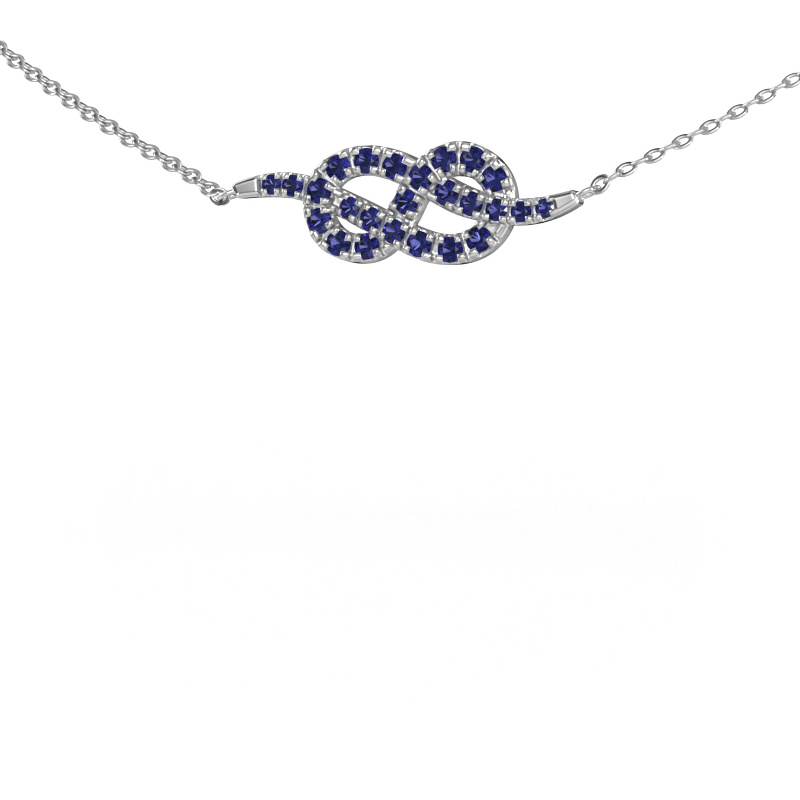 Image of Necklace Infinity 1 585 white gold Sapphire 1.1 mm