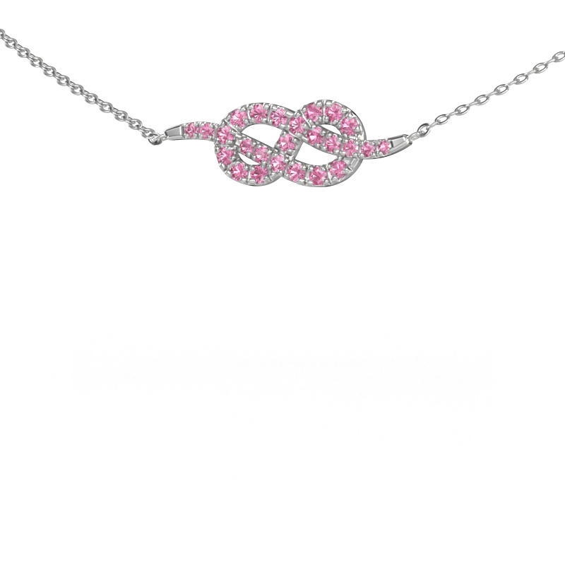 Bild von Kette Infinity 1 585 Weißgold Pink Saphir 1.1 mm