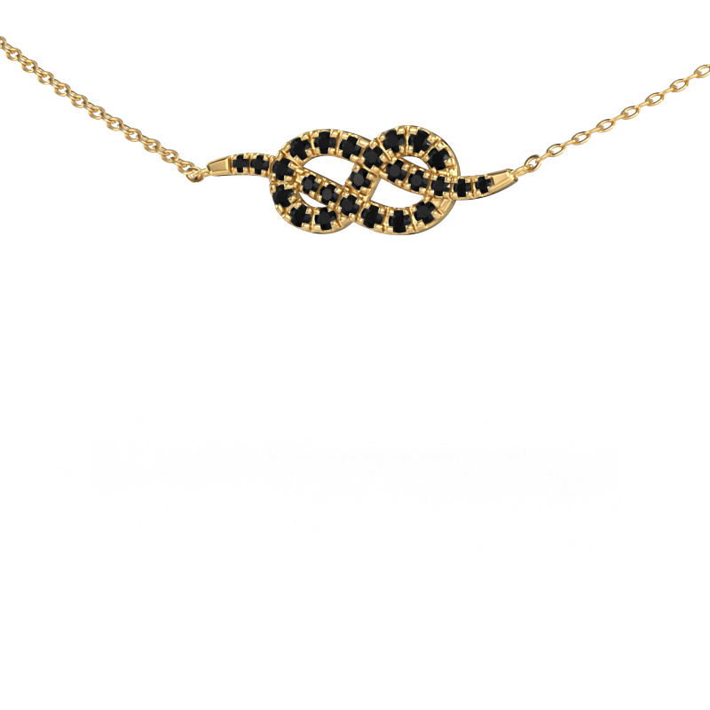Image of Necklace Infinity 1 585 gold Black diamond 0.393 crt