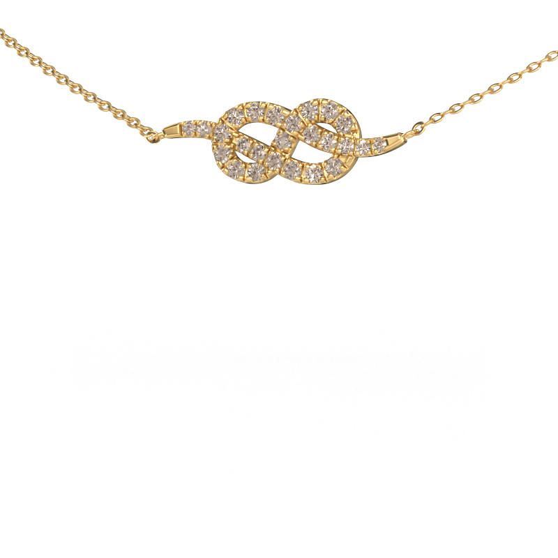 Image of Necklace Infinity 1 585 gold Brown diamond 0.328 crt