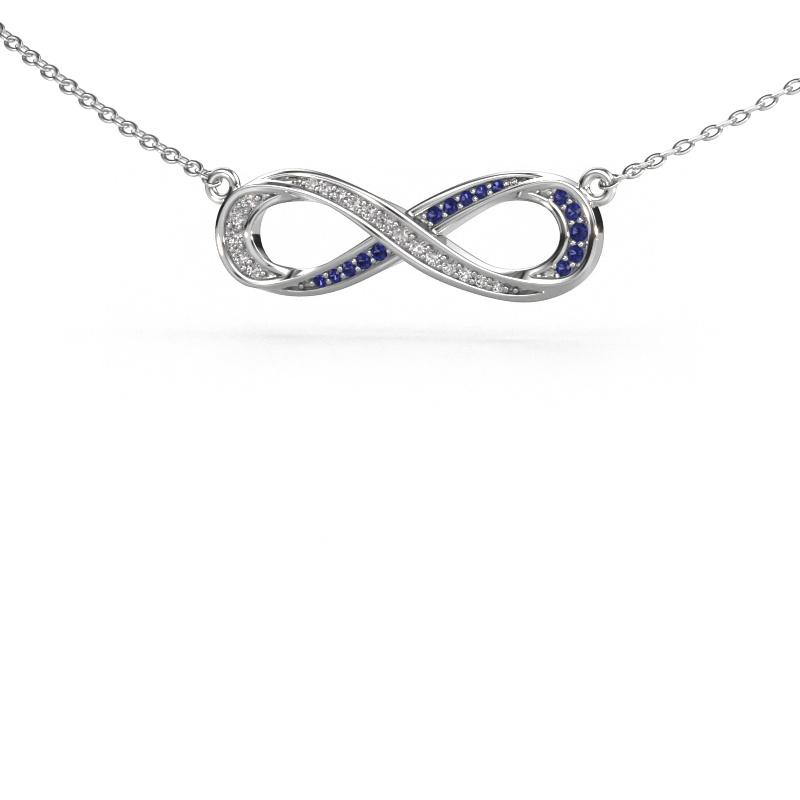 Image of Necklace Infinity 2 585 white gold Sapphire 0.8 mm