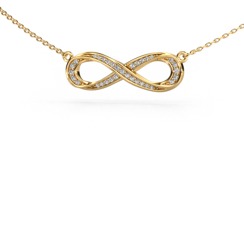 Image of Necklace Infinity 2 585 gold Lab grown diamond 0.123 crt