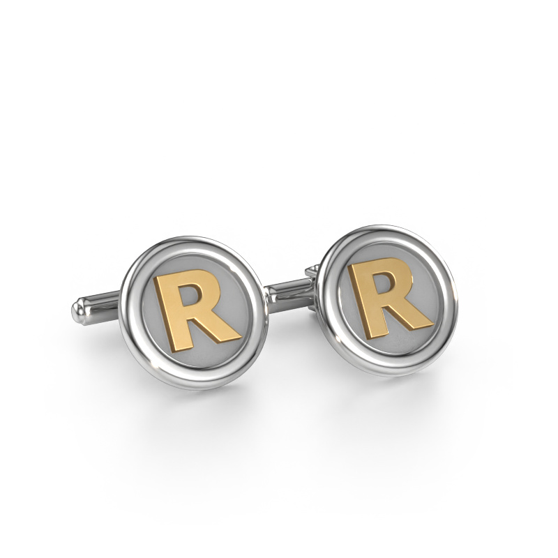 Image of Cufflinks Initial 585 white gold