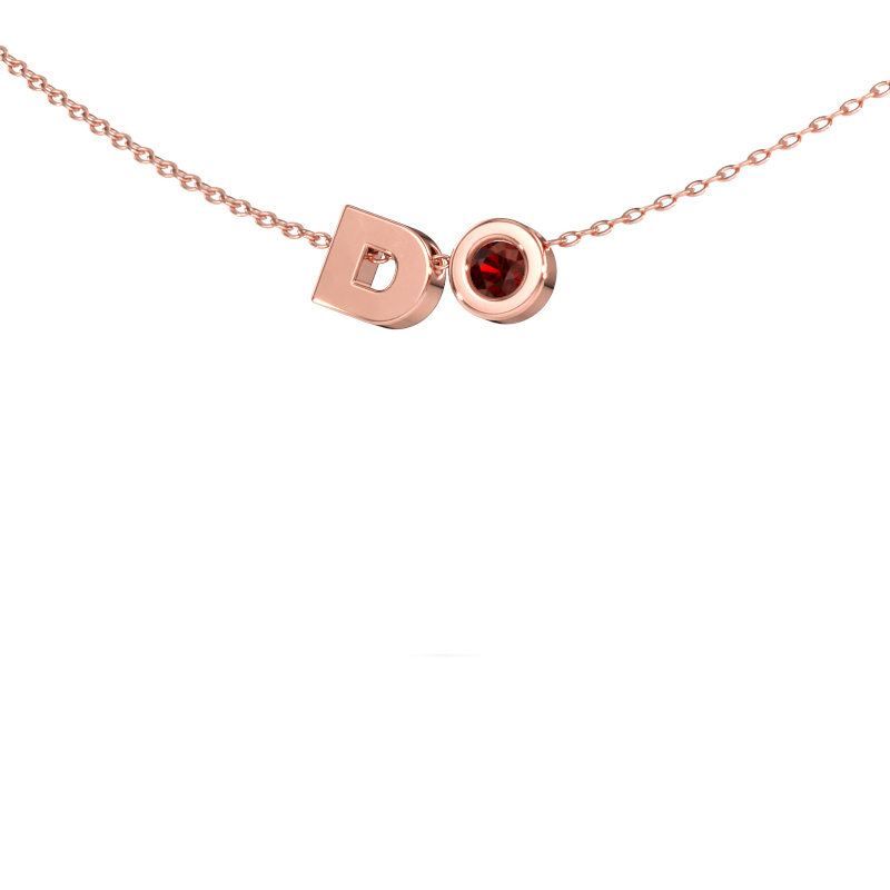 Bild von Buchstabenanhänger Initial 030 585 Roségold Granat 2.5 mm