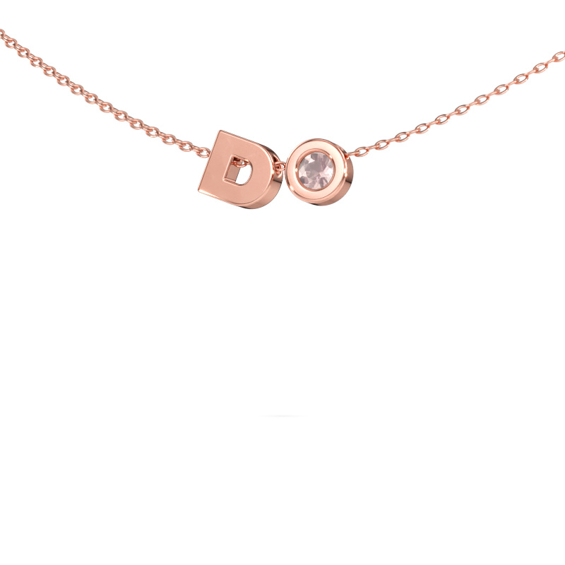 Immagine di Ciondolo con iniziale Initial 030 585 oro rosa Morganite champagne 2.5 mm