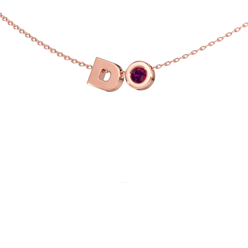 Immagine di Ciondolo con iniziale Initial 030 585 oro rosa Rodolite 2.5 mm
