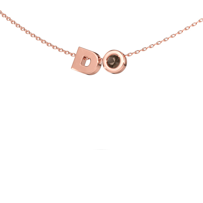 Immagine di Ciondolo con iniziale Initial 030 585 oro rosa Quarzo fumé 2.5 mm