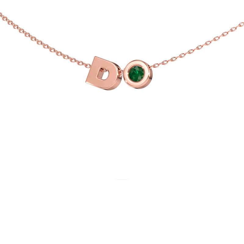 Immagine di Ciondolo con iniziale Initial 030 585 oro rosa Smeraldo 2.5 mm