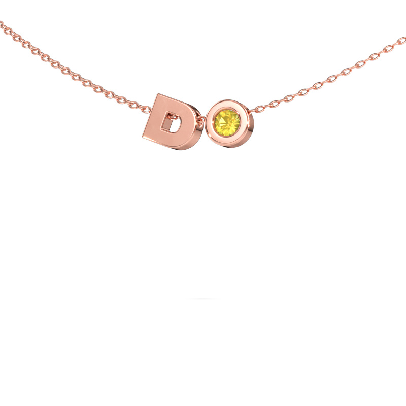 Bild von Buchstabenanhänger Initial 030 585 Roségold Gelb Saphir 2.5 mm