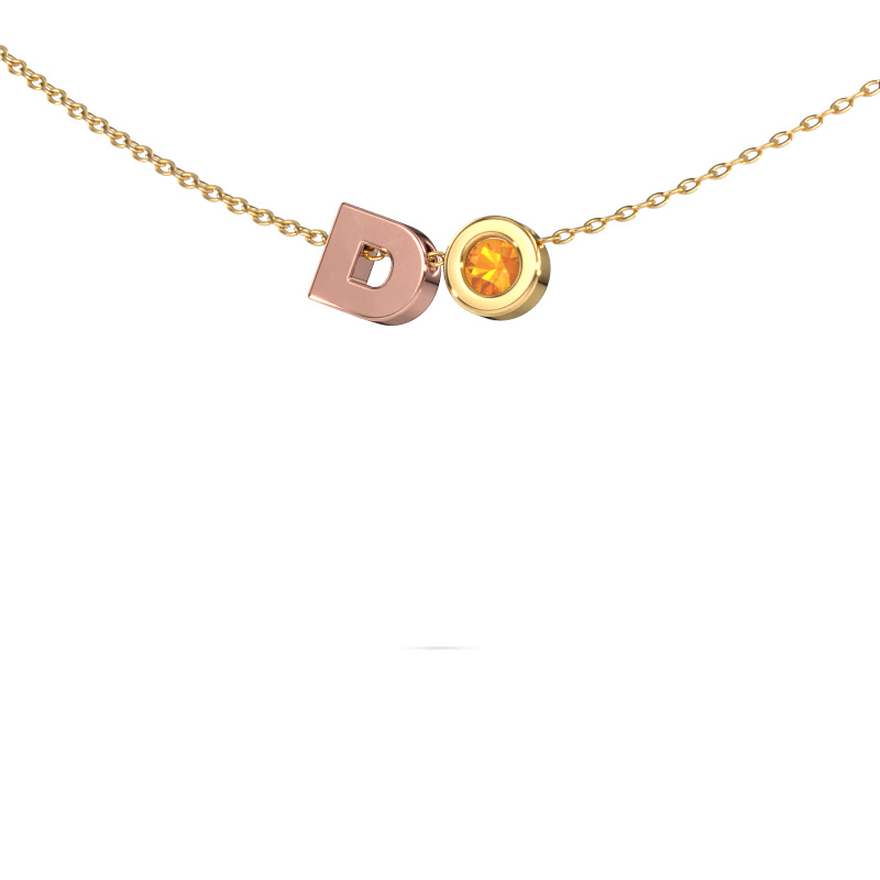 Image of Initial pendant Initial 030 585 rose gold Citrin 2.5 mm