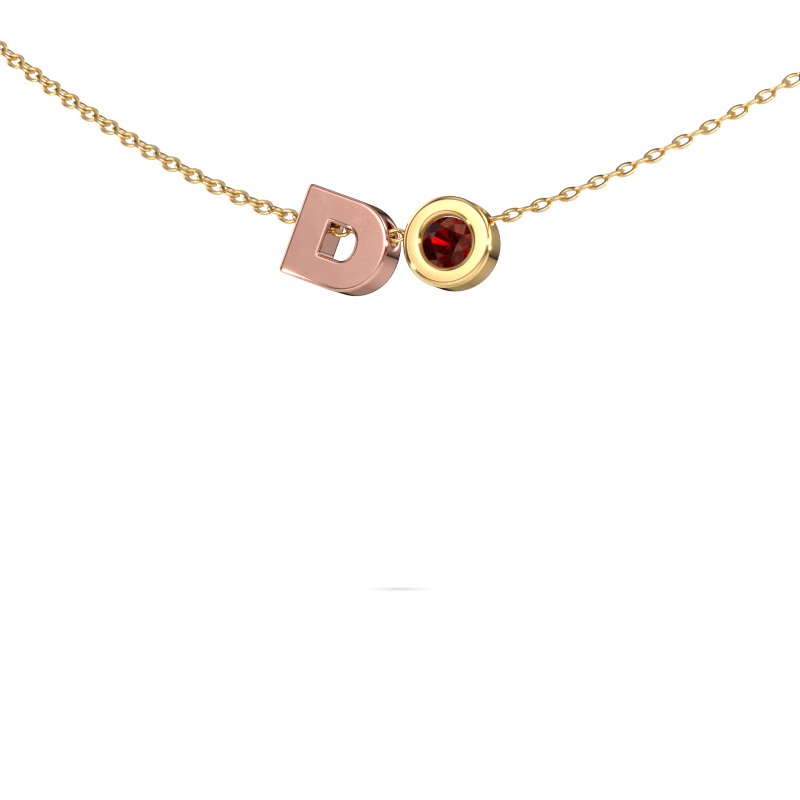 Bild von Buchstabenanhänger Initial 030 585 Roségold Granat 2.5 mm