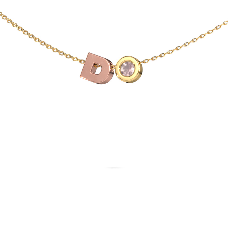 Image of Initial pendant Initial 030 585 rose gold Morganite champagne 2.5 mm