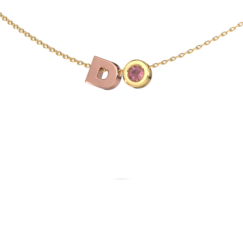 Bild von Buchstabenanhänger Initial 030 585 Roségold Turmalin rosa 2.5 mm