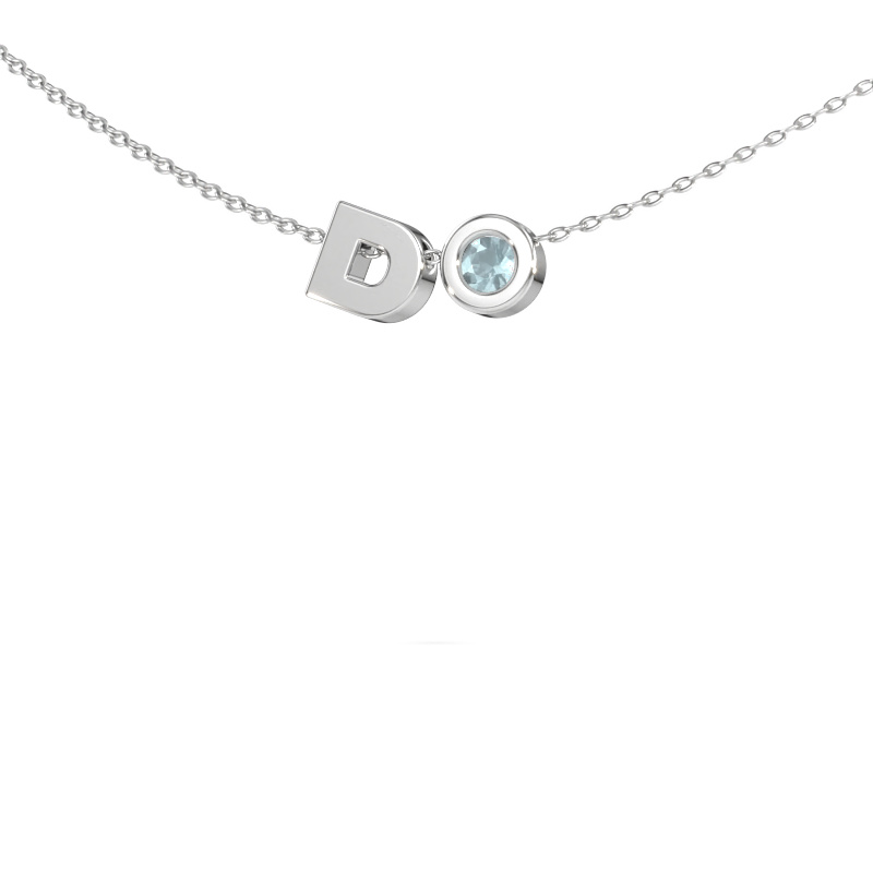 Image de Pendentif initiale Initial 030 585 or blanc Aigue-marine 2.5 mm
