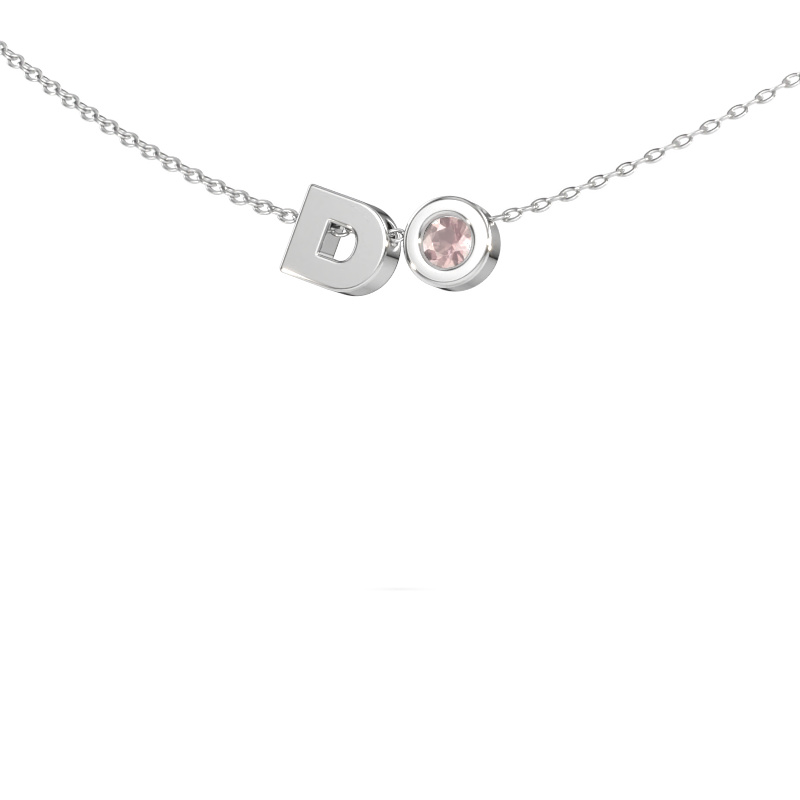 Immagine di Ciondolo con iniziale Initial 030 585 oro bianco Morganite champagne 2.5 mm