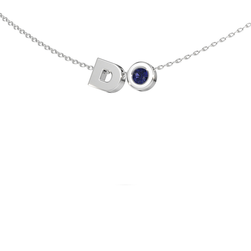 Immagine di Ciondolo con iniziale Initial 030 585 oro bianco Zaffiro 2.5 mm