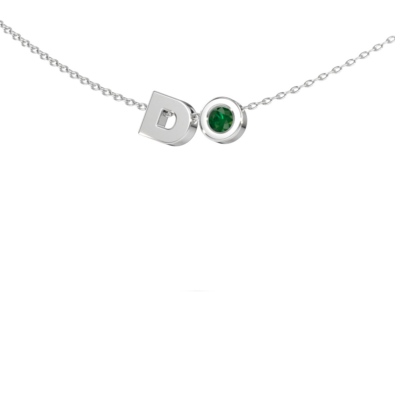 Image of Initial pendant Initial 030 585 white gold Emerald 2.5 mm