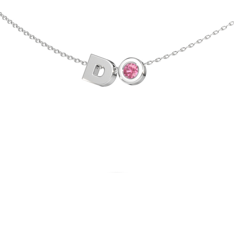 Immagine di Ciondolo con iniziale Initial 030 585 oro bianco Zaffiro rosa 2.5 mm