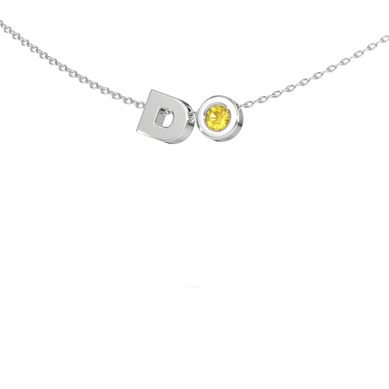 Bild von Buchstabenanhänger Initial 030 585 Weißgold Gelb Saphir 2.5 mm