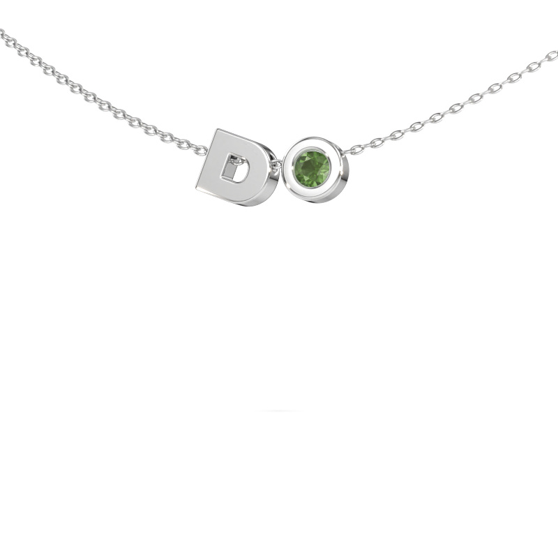 Immagine di Ciondolo con iniziale Initial 030 585 oro bianco Tormalina verde 2.5 mm