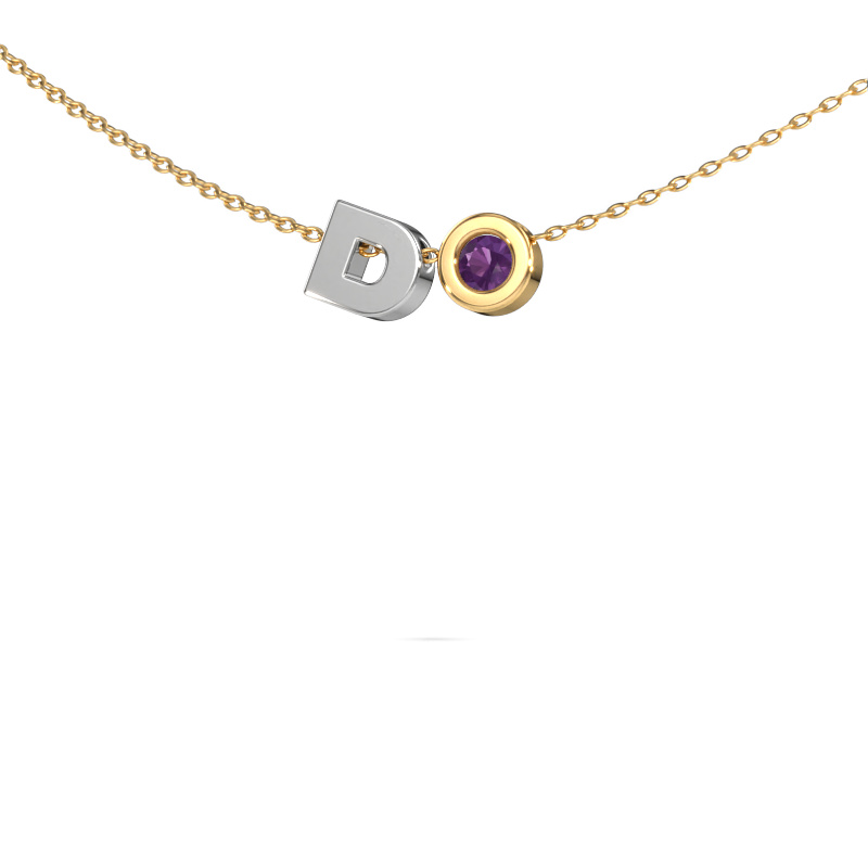 Image of Initial pendant Initial 030 585 white gold Amethyst 2.5 mm