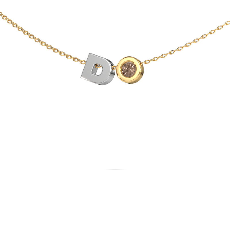 Image of Initial pendant Initial 030 585 white gold Brown diamond 0.06 crt