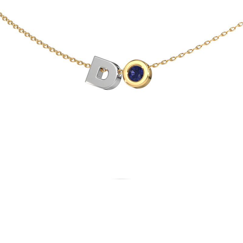 Image of Initial pendant Initial 030 585 white gold Sapphire 2.5 mm