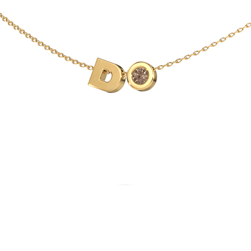 Image of Initial pendant Initial 030 585 gold Brown diamond 0.06 crt