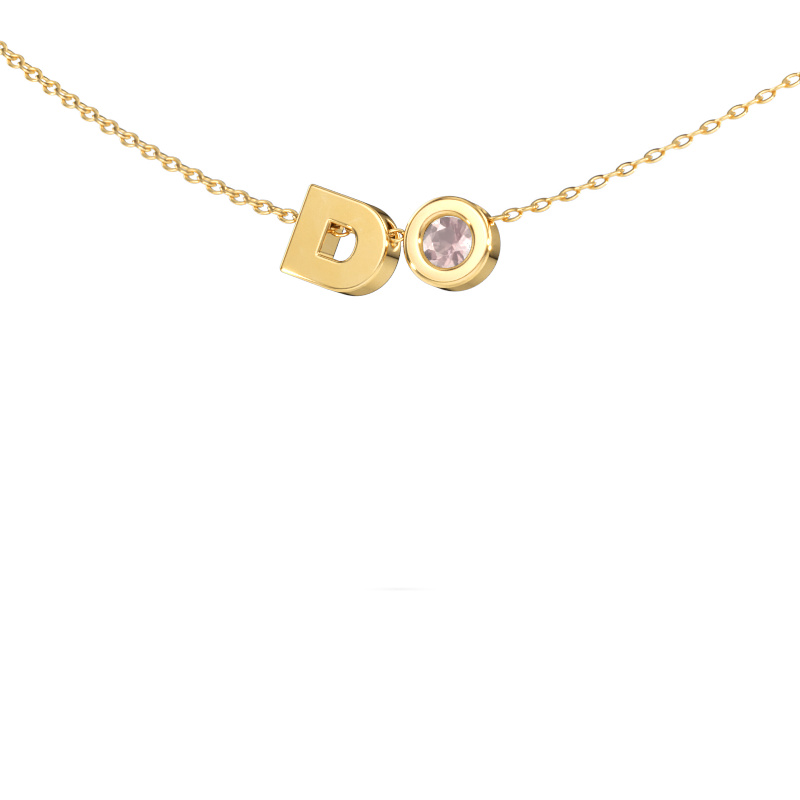 Image of Initial pendant Initial 030 585 gold Morganite champagne 2.5 mm