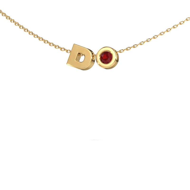 Image of Initial pendant Initial 030 585 gold Ruby 2.5 mm