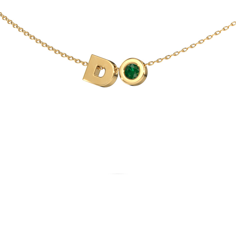 Image of Initial pendant Initial 030 585 gold Emerald 2.5 mm