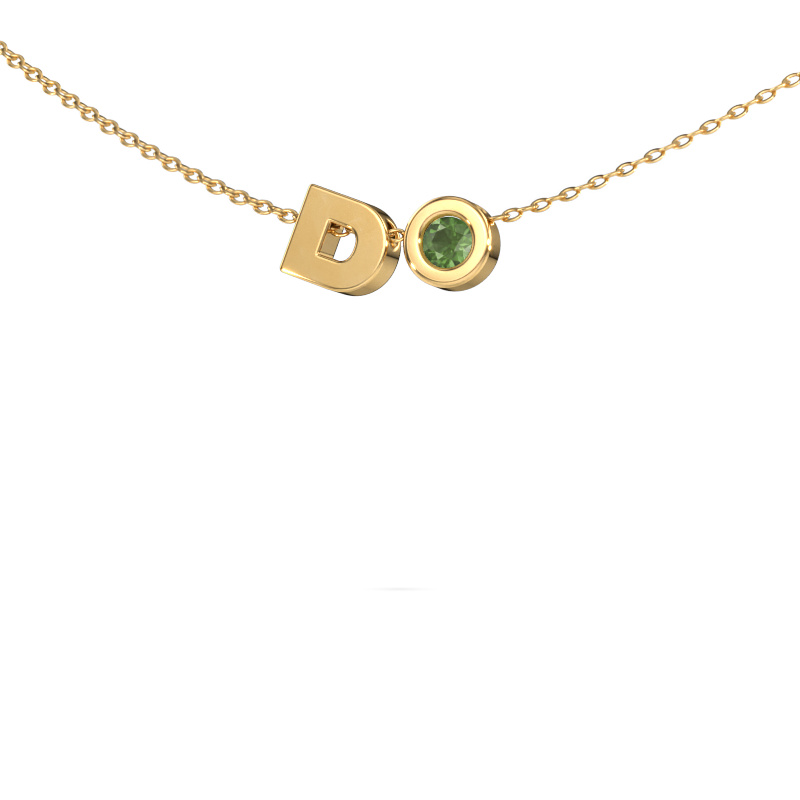 Image of Initial pendant Initial 030 585 gold Tourmaline green 2.5 mm